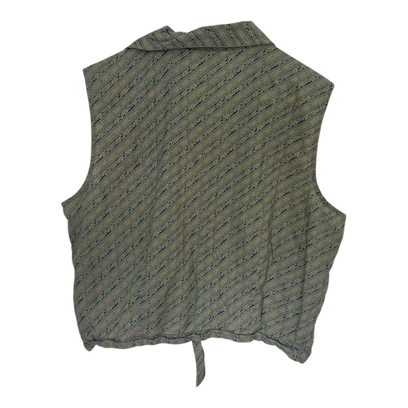 Vintage Cotton Tie-Front Button-Down Tank Large - Picture 3 of 3